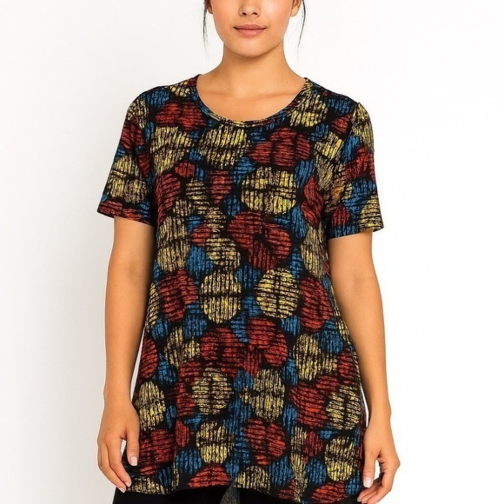 LuLaRoe Irma Geometric Floral Tunic | Women's XXS | Loose Fit